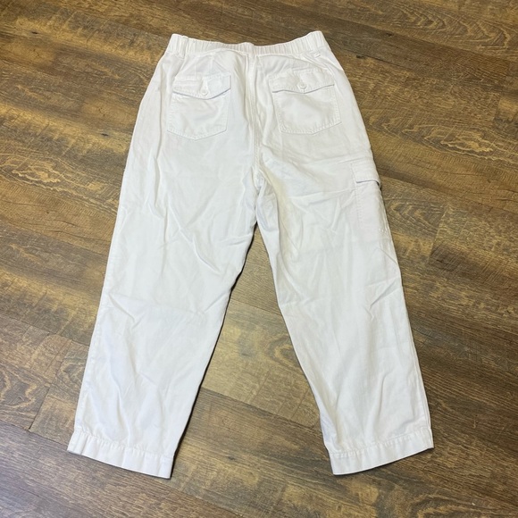 Talbots SuperSoft Cargo Pants Women Size 10 White Cotton Linen Blend Casual - Picture 10 of 10